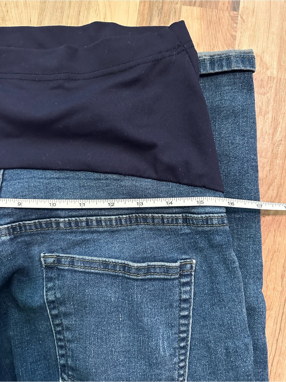 Maternity Stretch Panel, Denim Skinny Jeans - Blue Denim - Picture 3 of 8